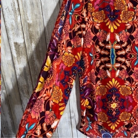 Loft Orange Paisley Open Sleeve Blouse - Picture 3 of 5